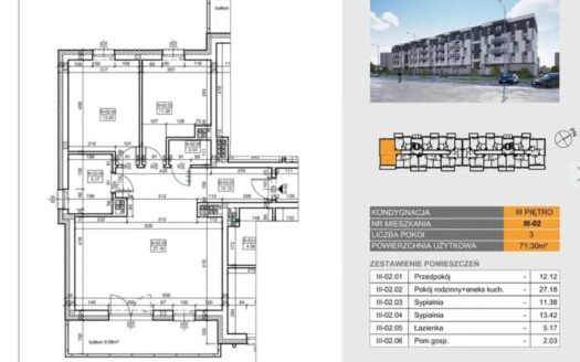 Przestronne 3 pokojowe mieszkanie przy Rynkowej.