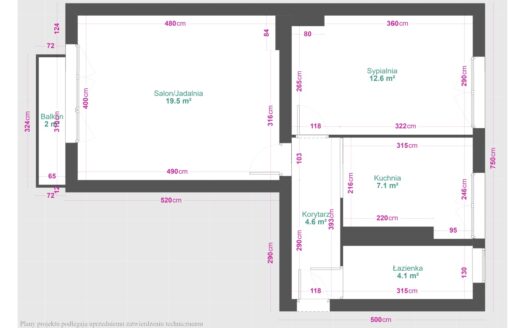 2 Pok | Balkon | 52m2 | Czynsz 257zł | 0%Prowizji