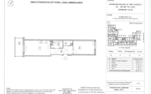 2-pokojowe mieszkanie 47m2-Bielany, Przy Agorze 6